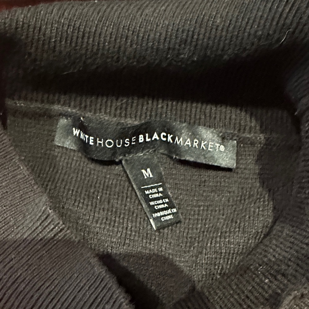 White House Black Market Sparkling Black Sleeveless Sweater - Picture 5 of 5